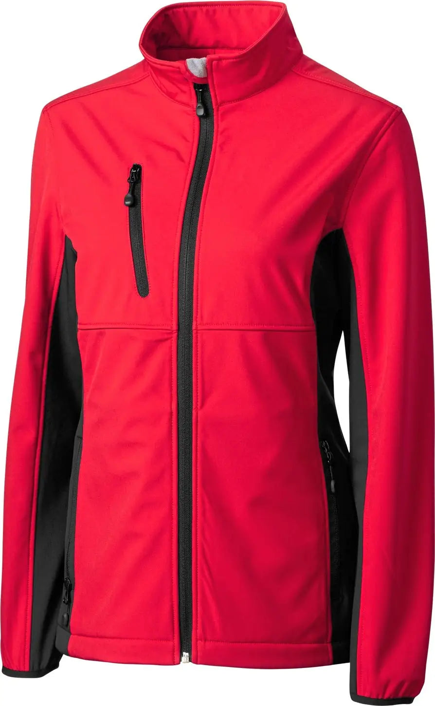 Clique Lqo00042 Narvik Eco Stretch Softshell Full Zip Womens Jacket - Red Black - Red/black / Ladies Xs