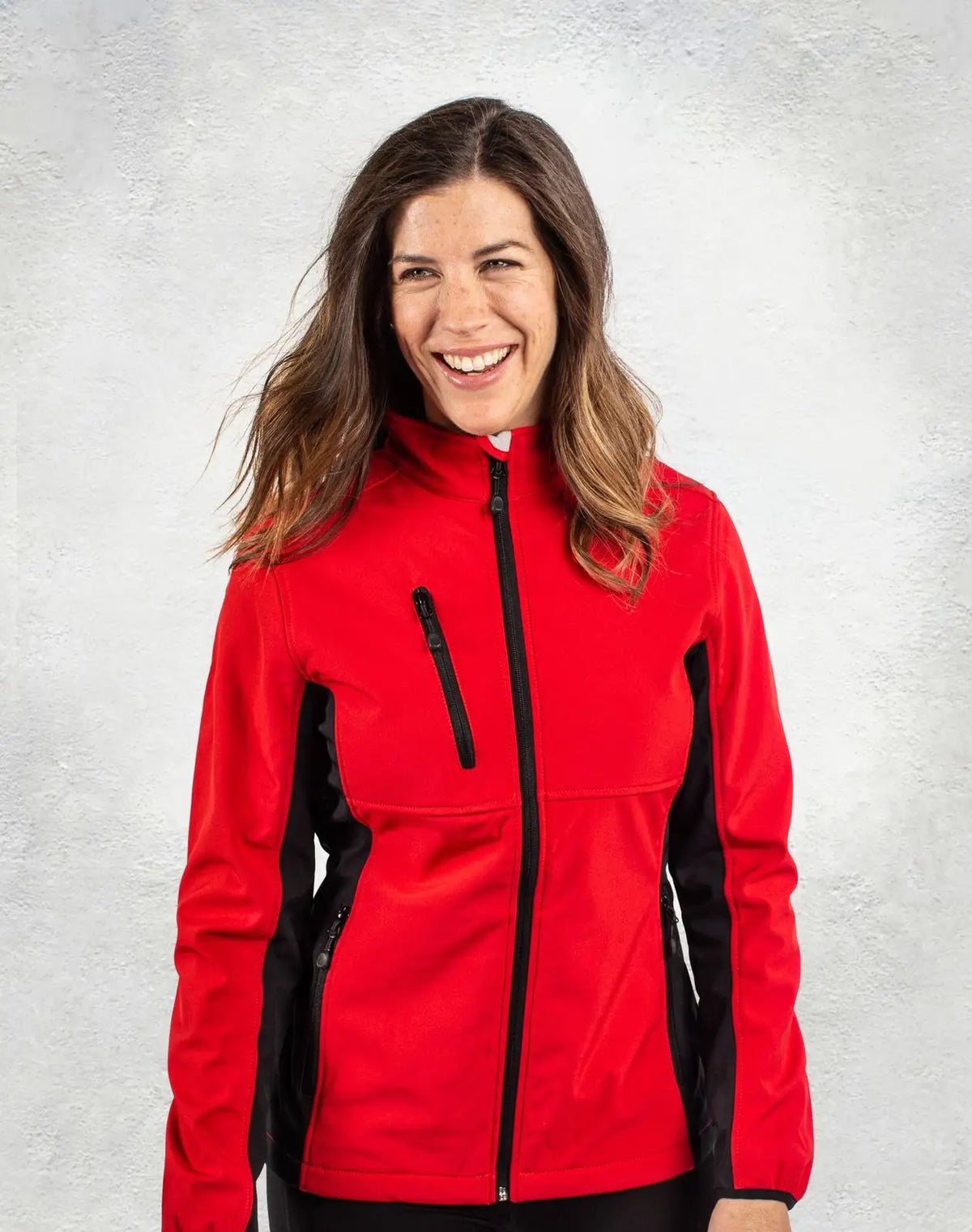Clique Lqo00042 Narvik Eco Stretch Softshell Full Zip Womens Jacket - Red Black