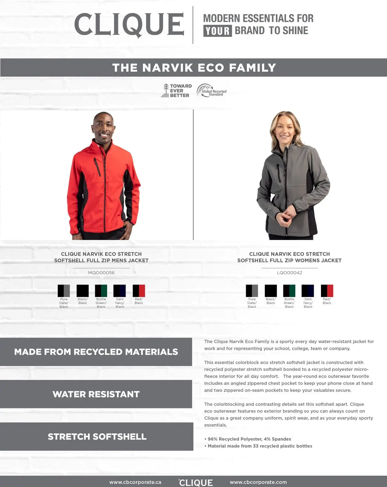 Clique Lqo00042 Narvik Eco Stretch Softshell Full Zip Womens Jacket - Black - Black/black / Ladies Xs