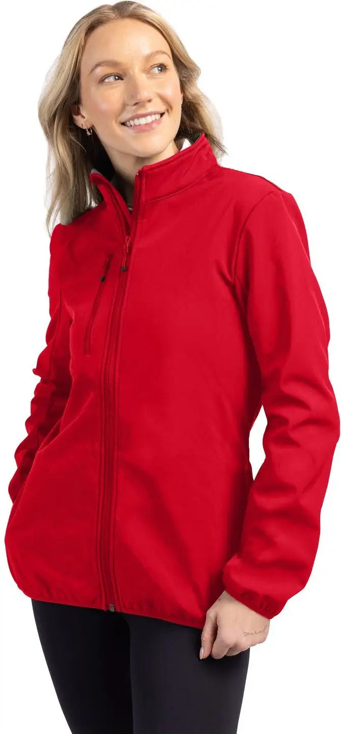 Clique Lqo00053 Trail Eco Stretch Softshell Full Zip Womens Jacket - Red - Ladies Xs