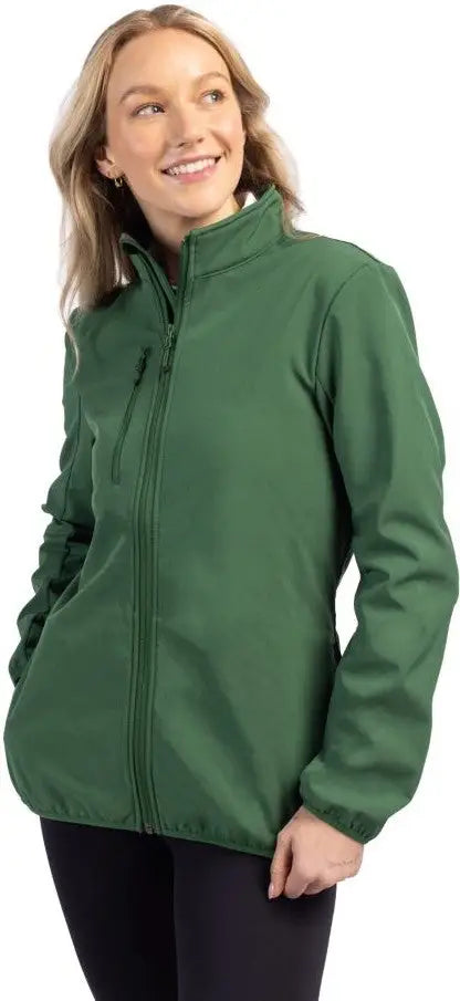 Clique Lqo00053 Trail Eco Stretch Softshell Full Zip Womens Jacket - Bottle Green - Ladies Xs