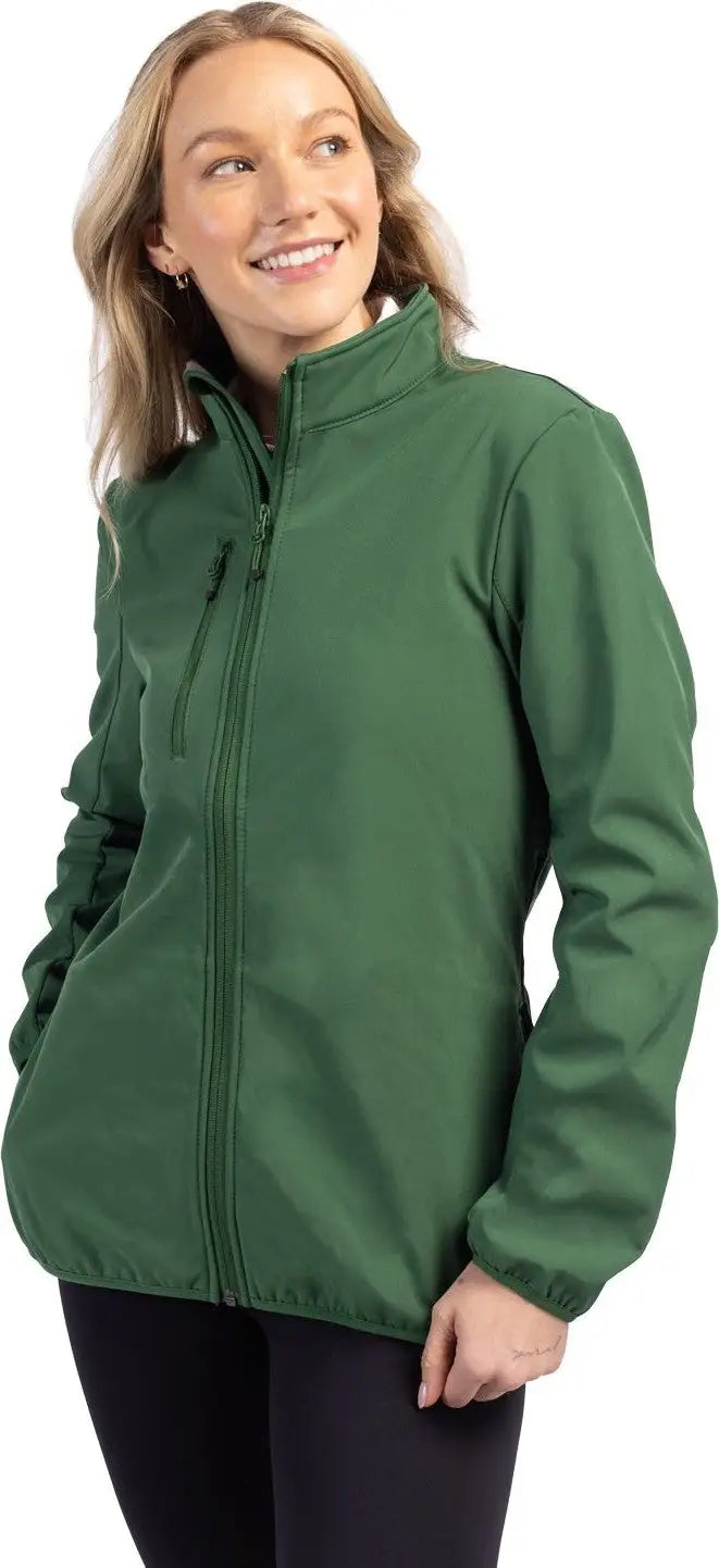 Clique Lqo00053 Trail Eco Stretch Softshell Full Zip Womens Jacket - Bottle Green