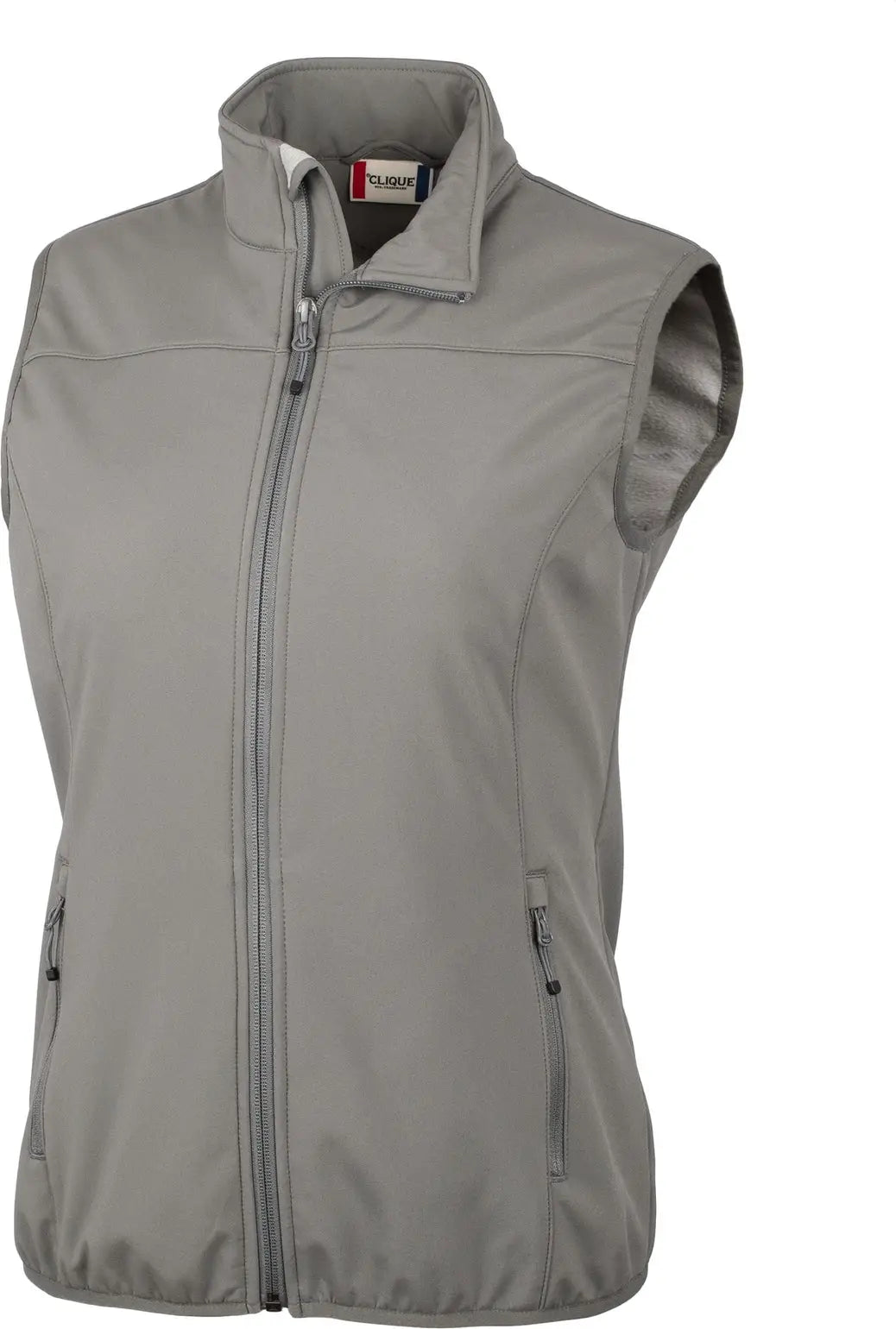 Clique Lqo00055 Trail Eco Stretch Softshell Women’s Full Zip Vest - Pure Slate - Ladies Xs