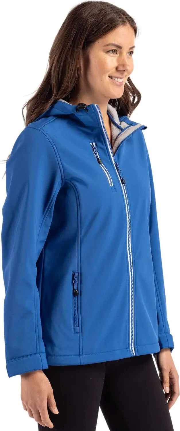 Clique Lqo00061 Telemark Eco Stretch Softshell Full Zip Womens Hooded Jacket - Royal Blue