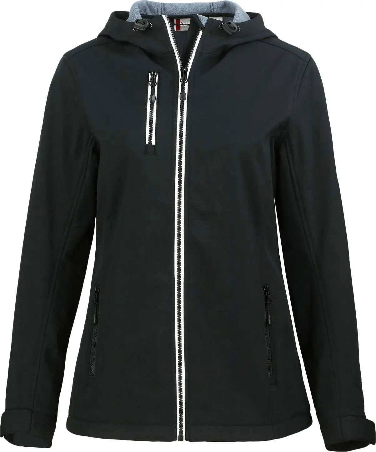 Clique Lqo00061 Telemark Eco Stretch Softshell Full Zip Womens Hooded Jacket - Black - Ladies Xs