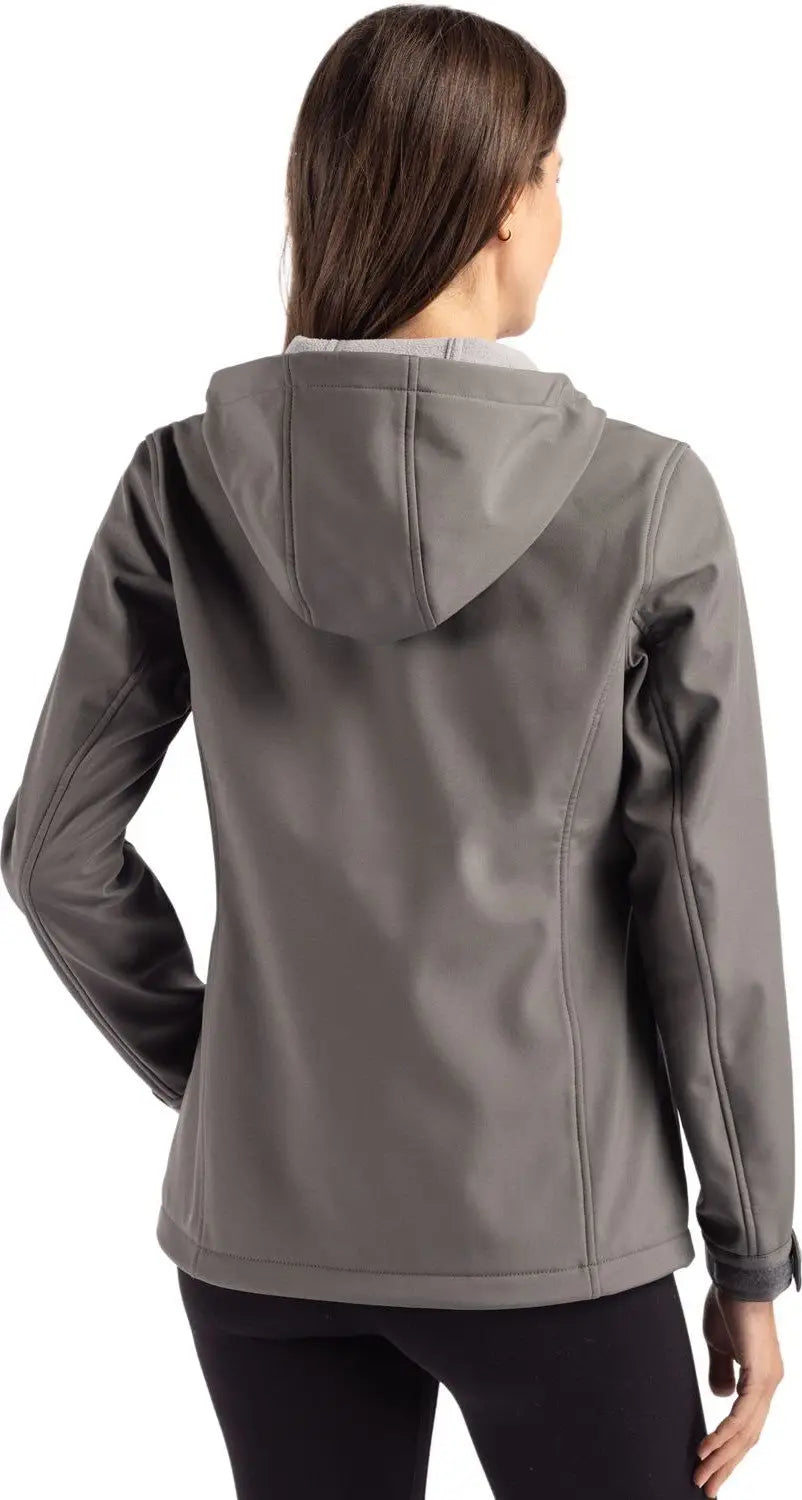 Clique Lqo00061 Telemark Eco Stretch Softshell Full Zip Womens Hooded Jacket - Pure Slate