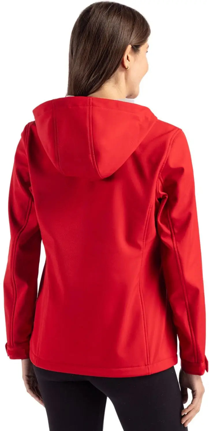 Clique Lqo00061 Telemark Eco Stretch Softshell Full Zip Womens Hooded Jacket - Red