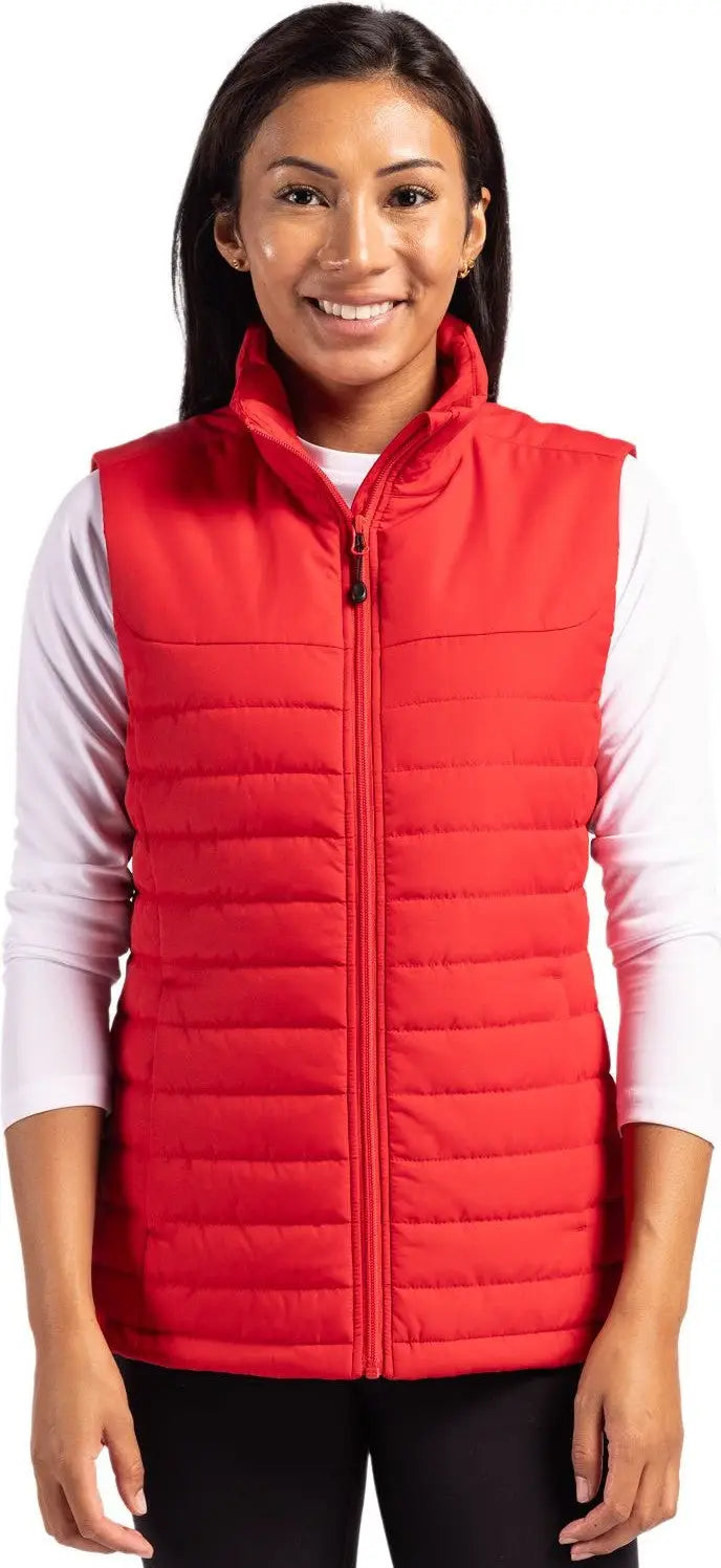Clique Lqo00064 Elevation Eco Full Zip Womens Puffer Vest - Red - Ladies Xs