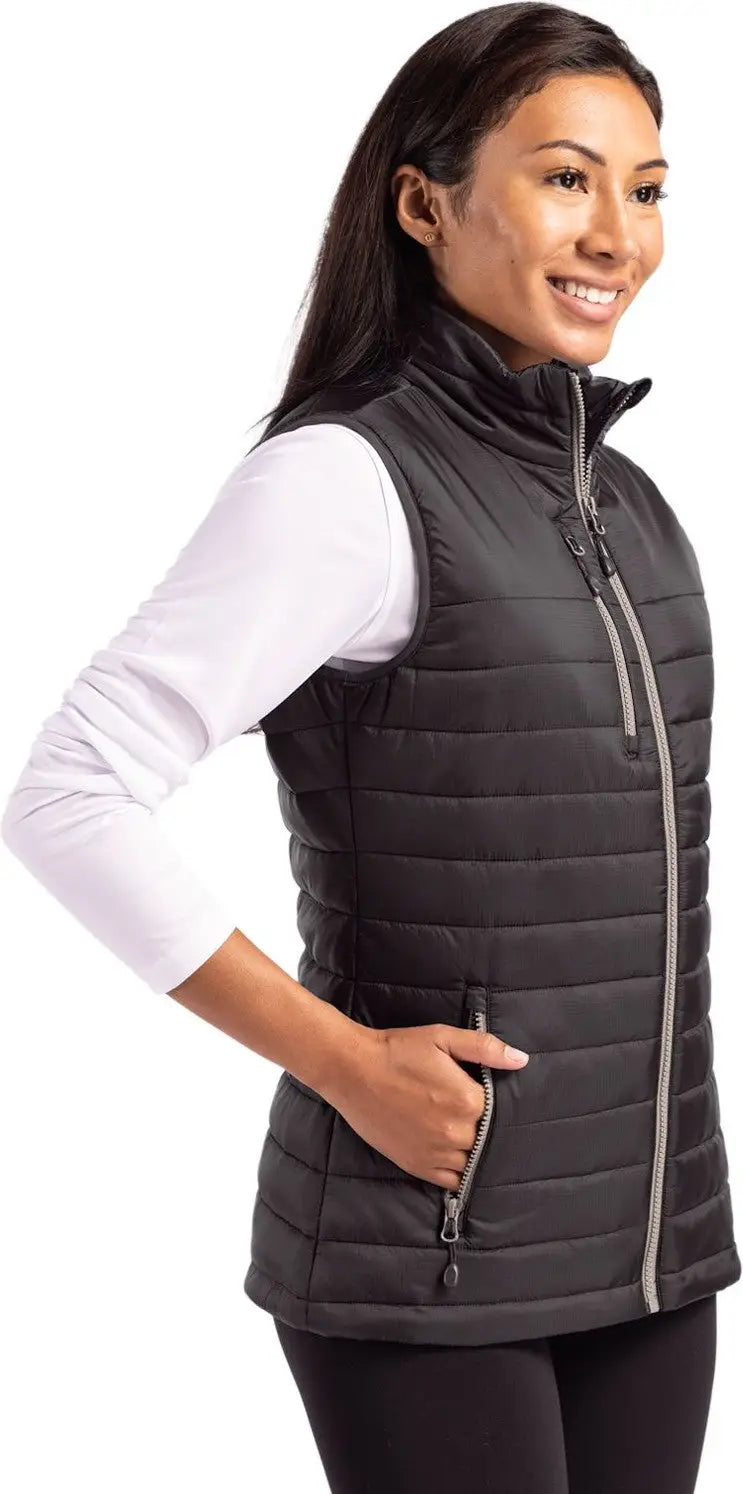 Clique Lqo00066 Valhalla Full Zip Womens Puffer Vest - Black