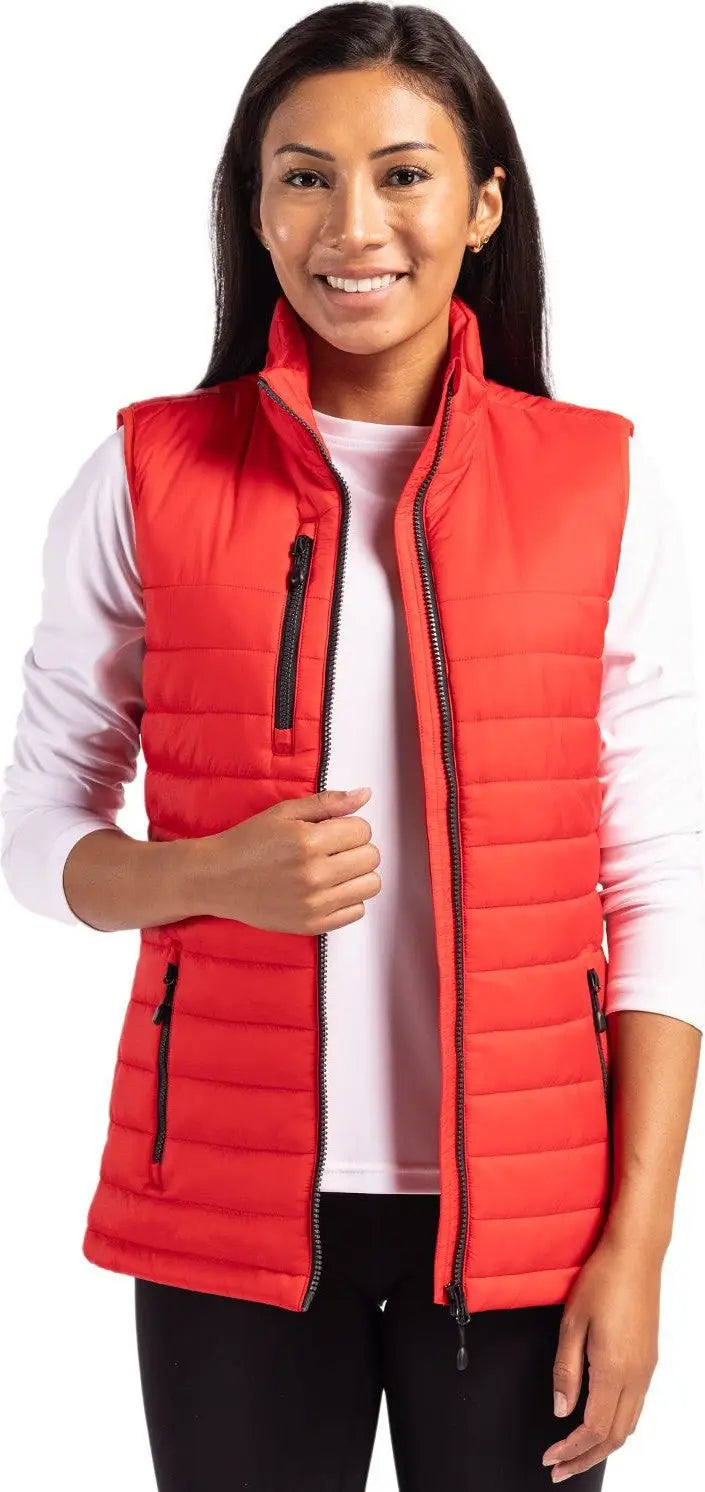 Clique Lqo00066 Valhalla Full Zip Womens Puffer Vest - Red