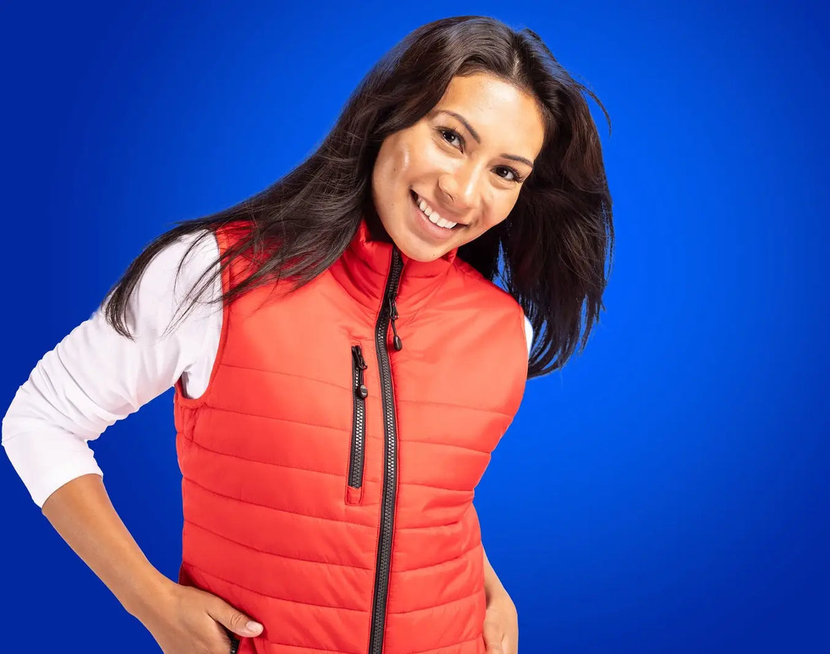 Clique Lqo00066 Valhalla Full Zip Womens Puffer Vest - Red