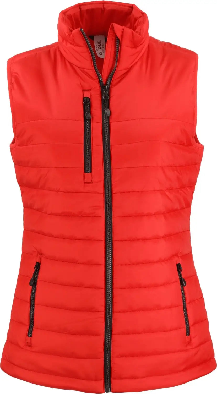 Clique Lqo00066 Valhalla Full Zip Womens Puffer Vest - Red - Ladies Xs