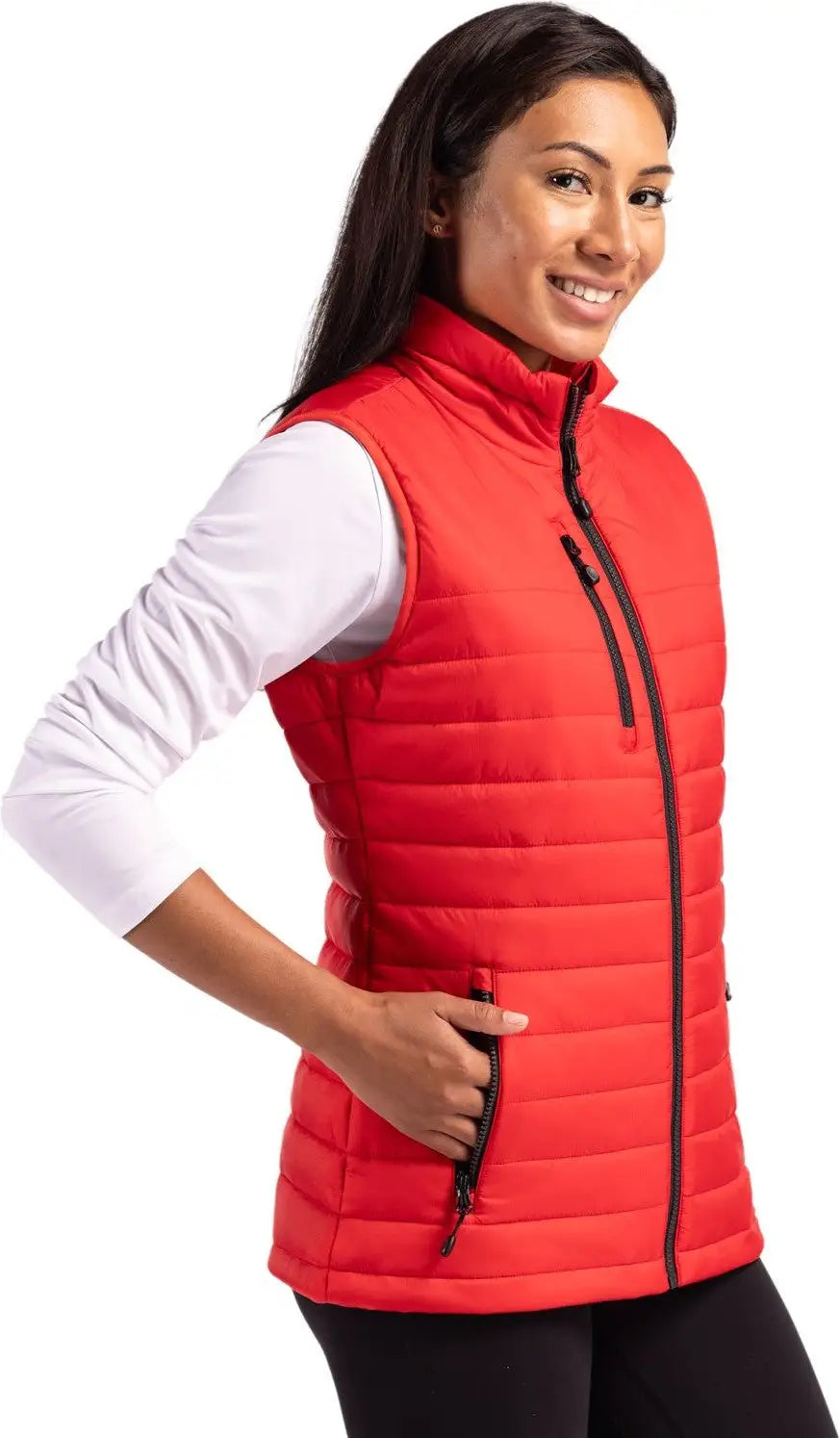 Clique Lqo00066 Valhalla Full Zip Womens Puffer Vest - Red