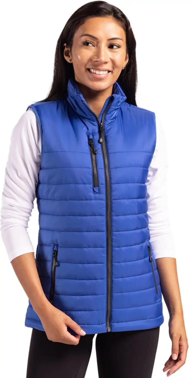 Clique Lqo00066 Valhalla Full Zip Womens Puffer Vest - Royal Blue - Ladies Xs