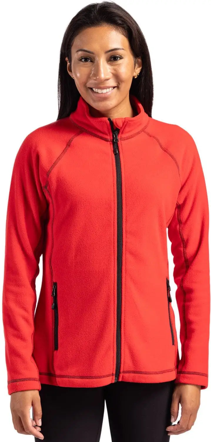 Clique Lqo00067 Powder Fleece Full Zip Womens Jacket - Red - Ladies Xs