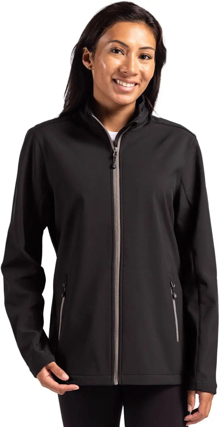Clique Lqo00068 Tempo Stretch Full Zip Womens Softshell Jacket - Black Pure Slate - Black/pure / Ladies Xs