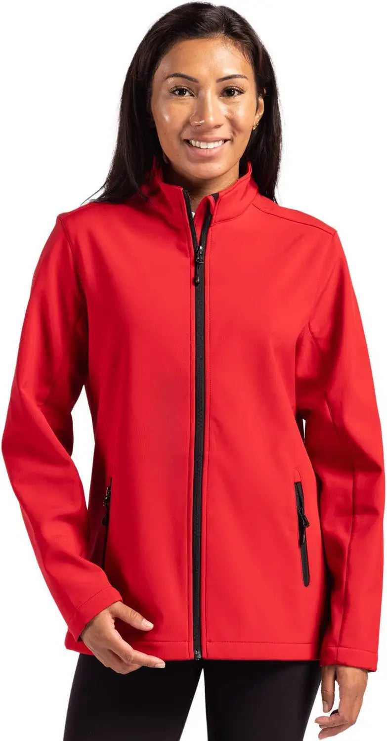 Clique Lqo00068 Tempo Stretch Full Zip Womens Softshell Jacket - Red Black - Red/black / Ladies Xs