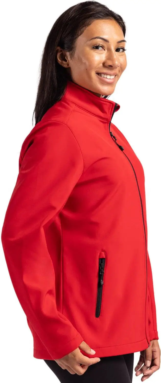 Clique Lqo00068 Tempo Stretch Full Zip Womens Softshell Jacket - Red Black