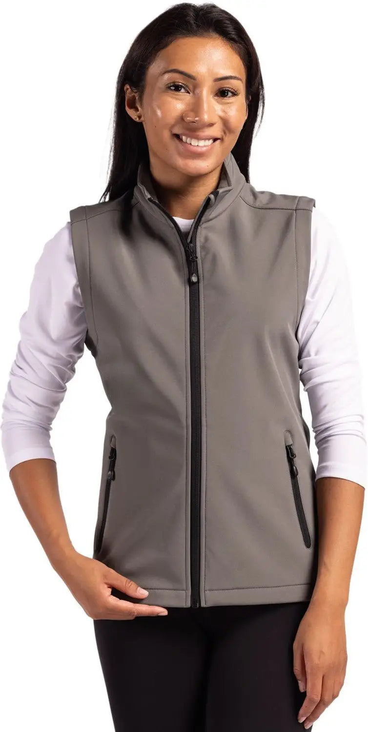 Clique Lqo00069 Tempo Stretch Full Zip Womens Softshell Vest - Pure Slate Black - Slate/black / Ladies Xs