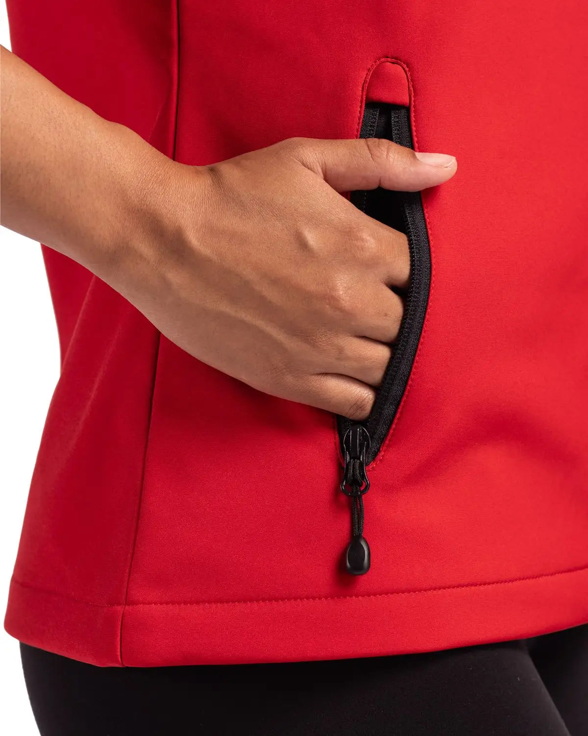 Clique Lqo00069 Tempo Stretch Full Zip Womens Softshell Vest - Red Black