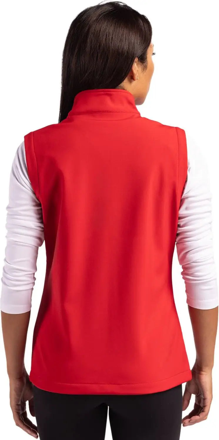 Clique Lqo00069 Tempo Stretch Full Zip Womens Softshell Vest - Red Black