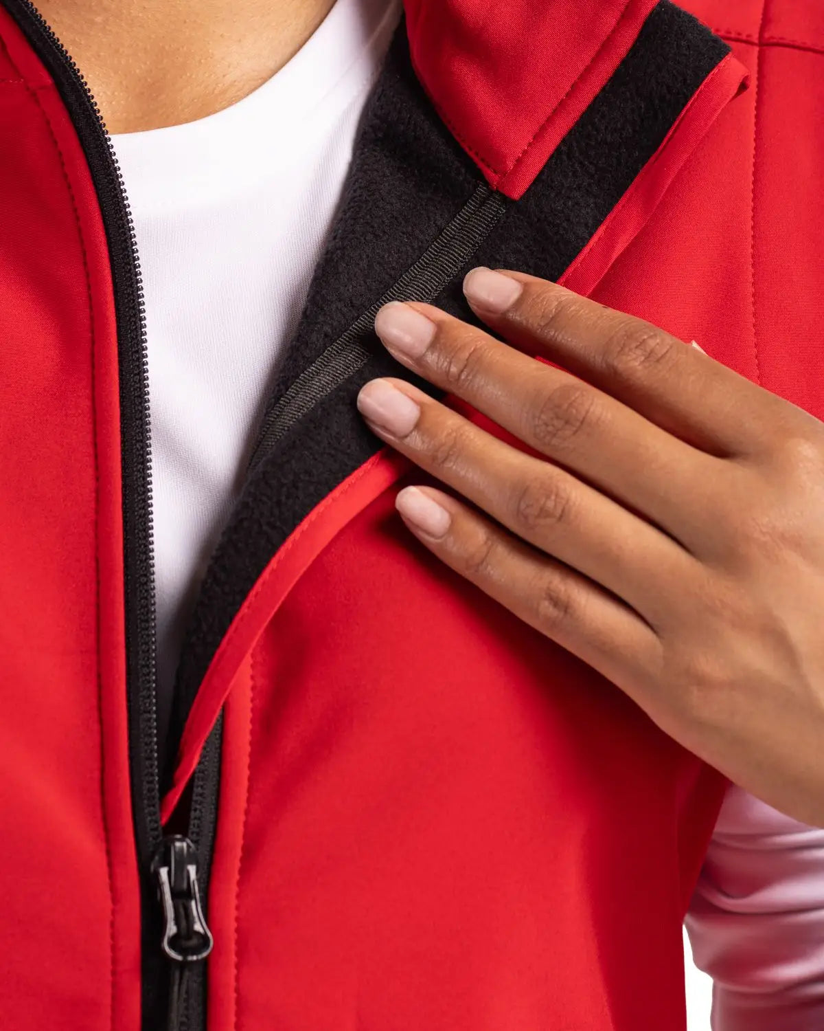 Clique Lqo00069 Tempo Stretch Full Zip Womens Softshell Vest - Red Black