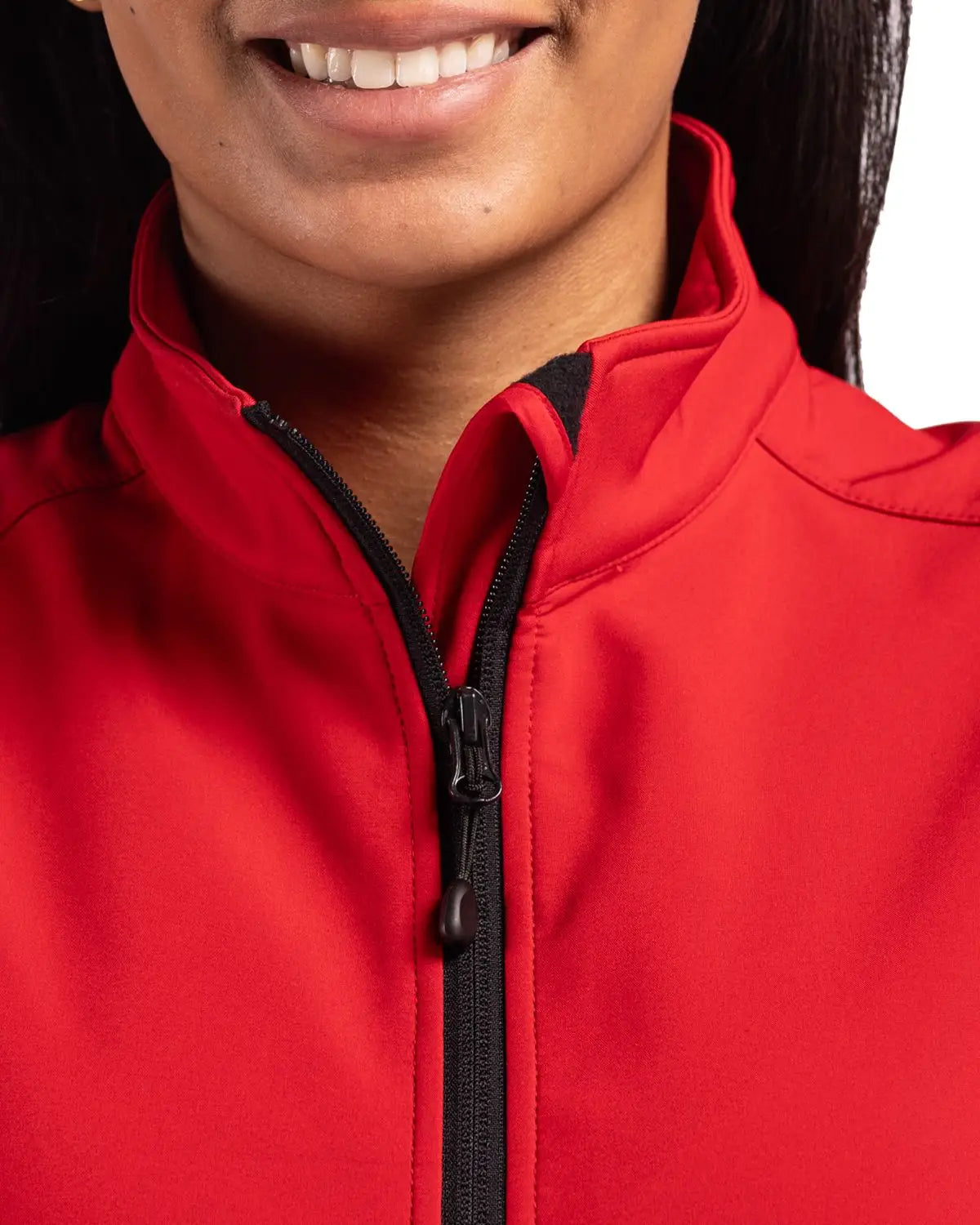 Clique Lqo00069 Tempo Stretch Full Zip Womens Softshell Vest - Red Black