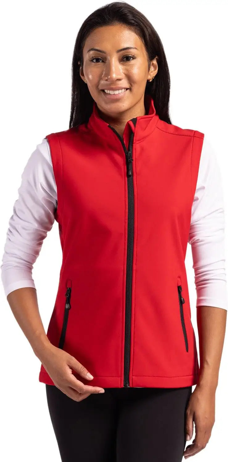 Clique Lqo00069 Tempo Stretch Full Zip Womens Softshell Vest - Red Black - Red/black / Ladies Xs