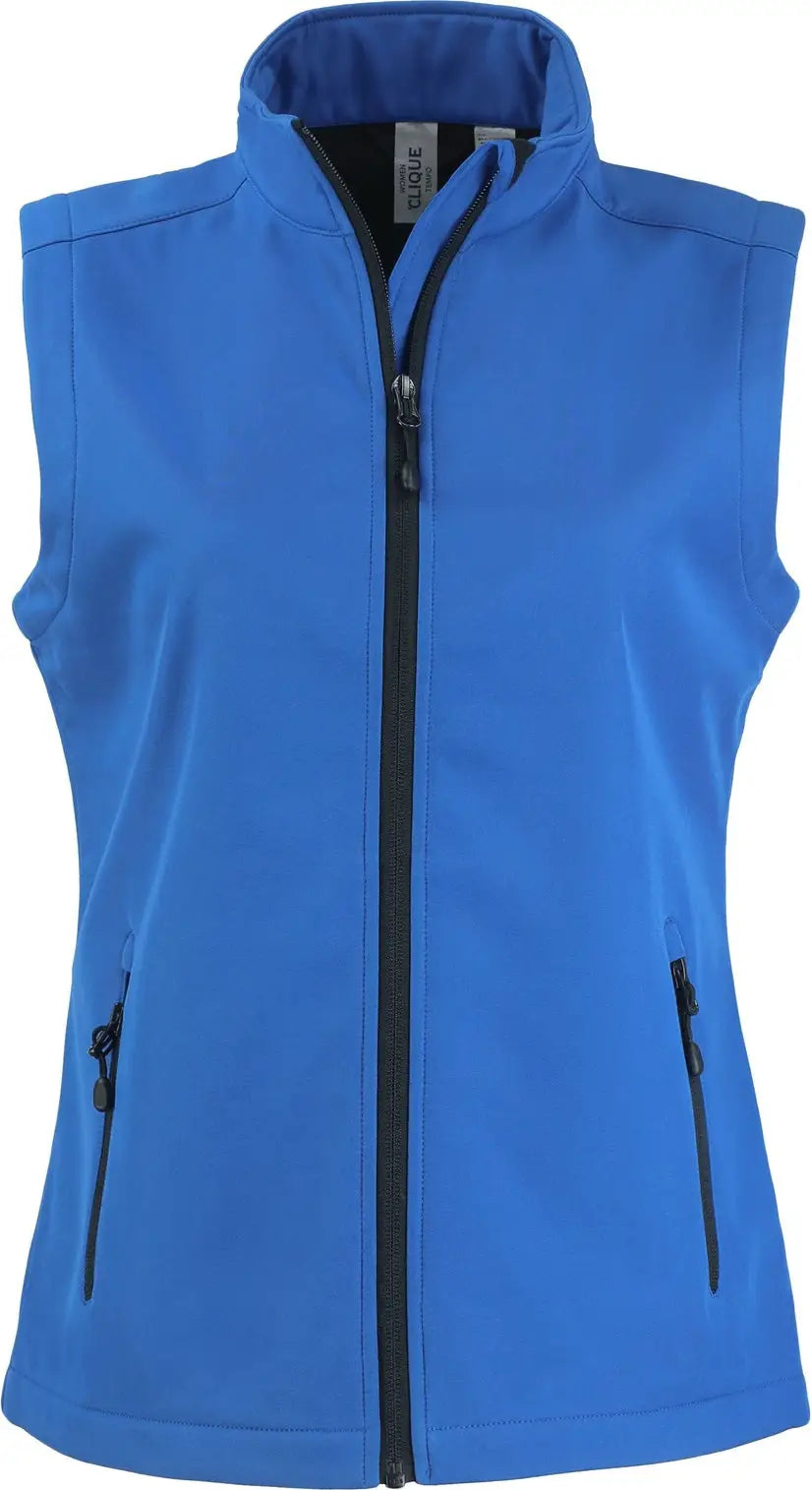 Clique Lqo00069 Tempo Stretch Full Zip Womens Softshell Vest - Royal Blue Black