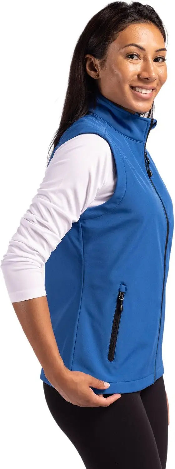Clique Lqo00069 Tempo Stretch Full Zip Womens Softshell Vest - Royal Blue Black