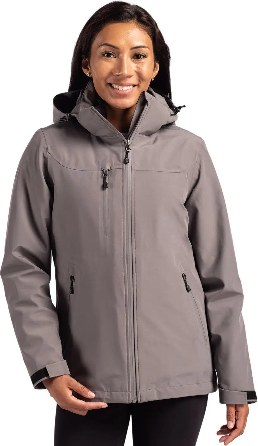 Clique Lqo00071 Cornice 3-in-1 Waterproof Parka + Inner Layer Full Zip Womens Jacket System - Pure Slate - Ladies Xs
