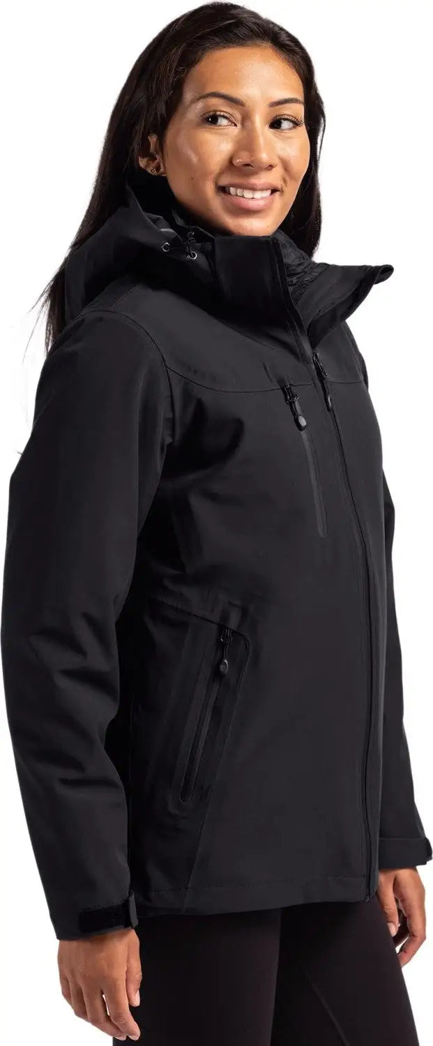 Clique Lqo00071 Cornice 3-in-1 Waterproof Parka + Inner Layer Full Zip Womens Jacket System - Black