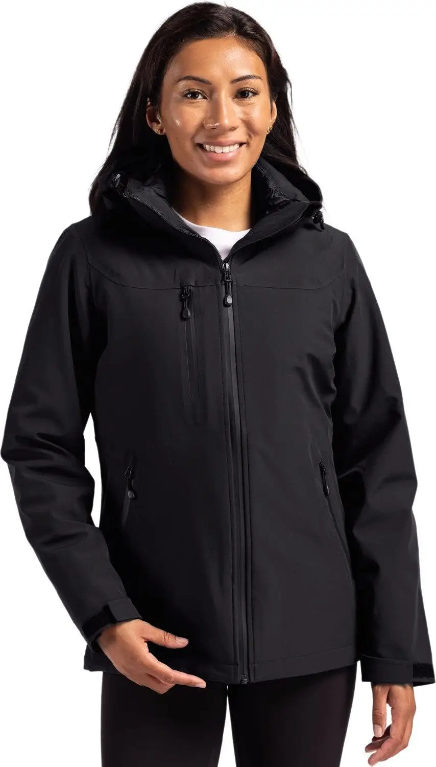 Clique Lqo00071 Cornice 3-in-1 Waterproof Parka + Inner Layer Full Zip Womens Jacket System - Black - Ladies Xs