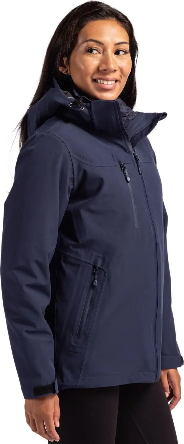 Clique Lqo00071 Cornice 3-in-1 Waterproof Parka + Inner Layer Full Zip Womens Jacket System - Dark Navy