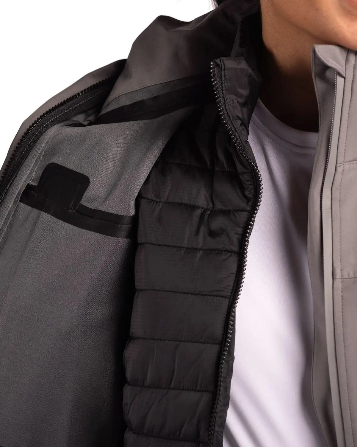 Clique Lqo00071 Cornice 3-in-1 Waterproof Parka + Inner Layer Full Zip Womens Jacket System - Pure Slate