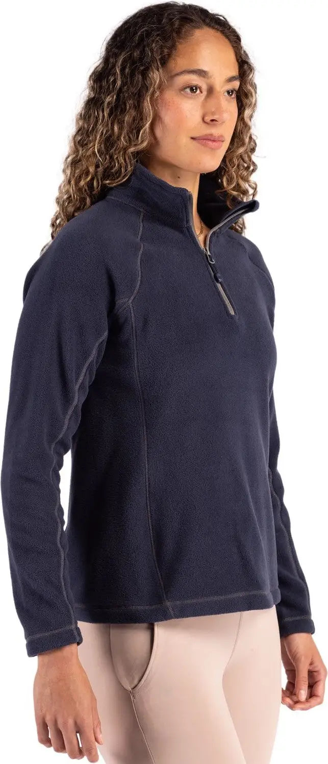 Clique Lqo00072 Powder Recycled Fleece Womens Quarter Zip Pullover - Dark Navy
