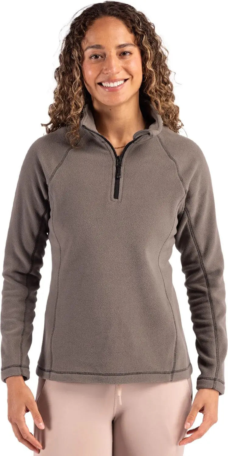 Clique Lqo00072 Powder Recycled Fleece Womens Quarter Zip Pullover - Pure Slate - Ladies Xs