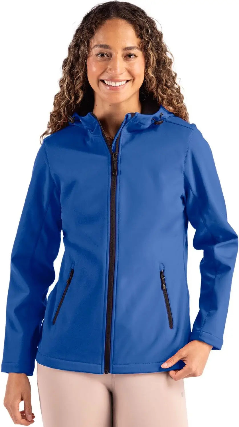 Clique Lqo00075 Tempo Recycled Stretch Softshell Womens Hooded Jacket - Royal Blue Black - Blue/black / Ladies Xs