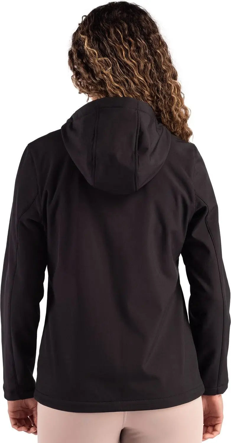 Clique Lqo00075 Tempo Recycled Stretch Softshell Womens Hooded Jacket - Black Pure Slate