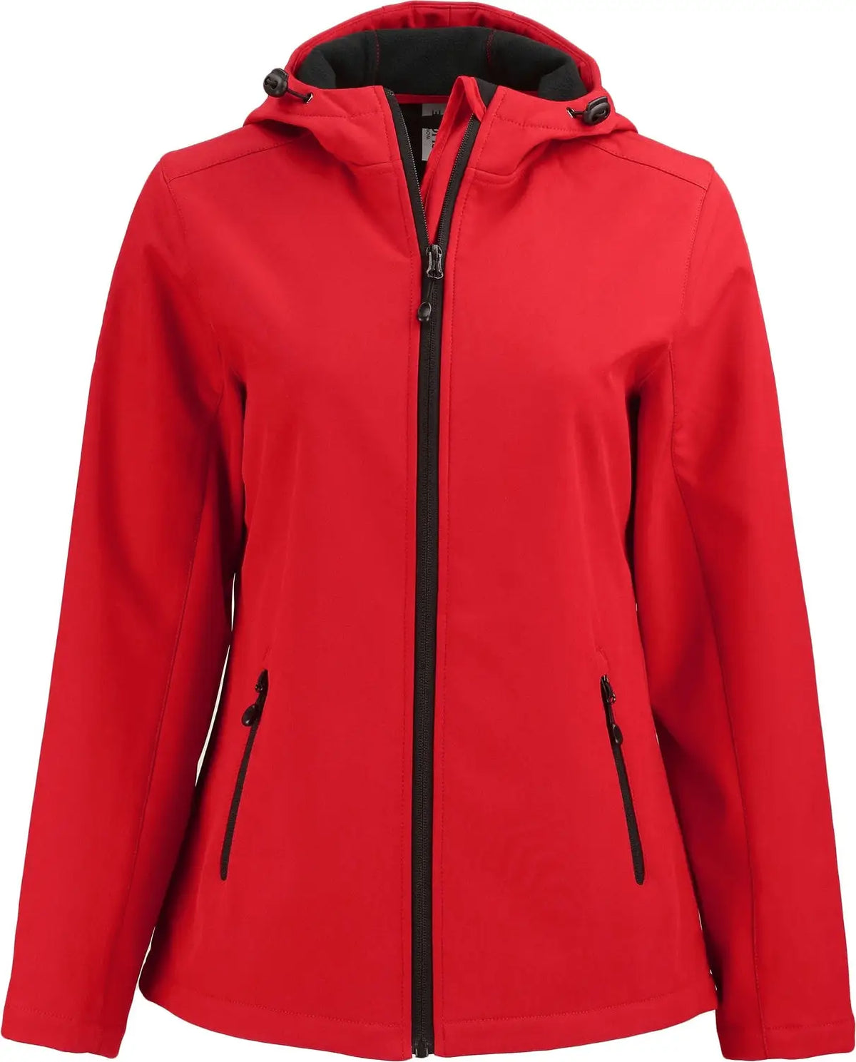 Clique Lqo00075 Tempo Recycled Stretch Softshell Womens Hooded Jacket - Red Black