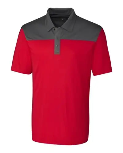 Clique Mqk00050 Parma Colorblock Tech Jersey Mens Polo - c Red Titan