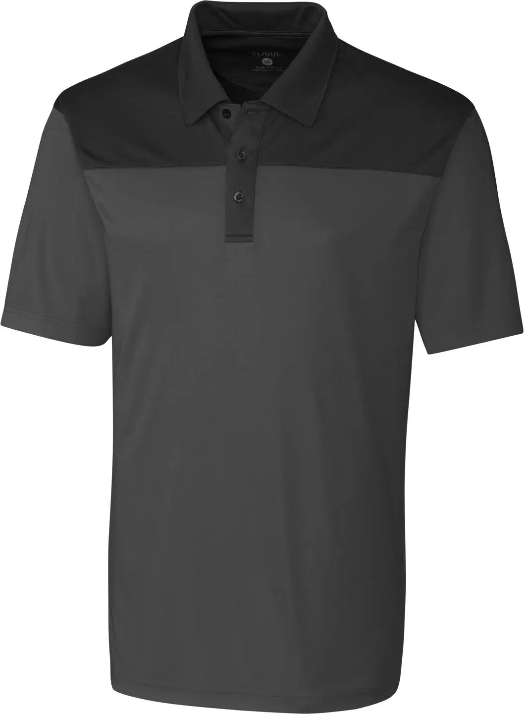 Clique Mqk00050 Parma Colorblock Tech Jersey Mens Polo - Titan Black