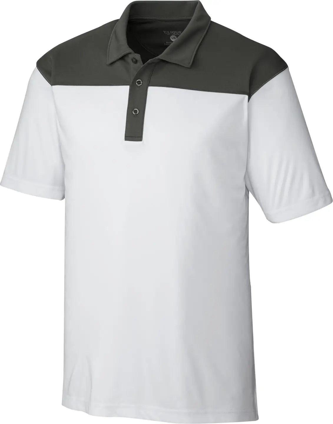 Clique Mqk00050 Parma Colorblock Tech Jersey Mens Polo - White c Titan - White/c / Adult s