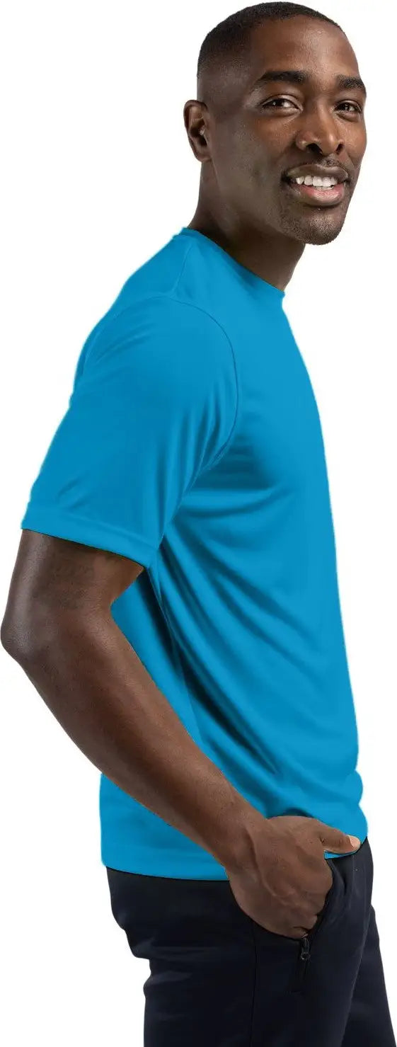 Clique Mqk00076 Spin Eco Performance Jersey Short Sleeve Mens Tee - Ocean Blue