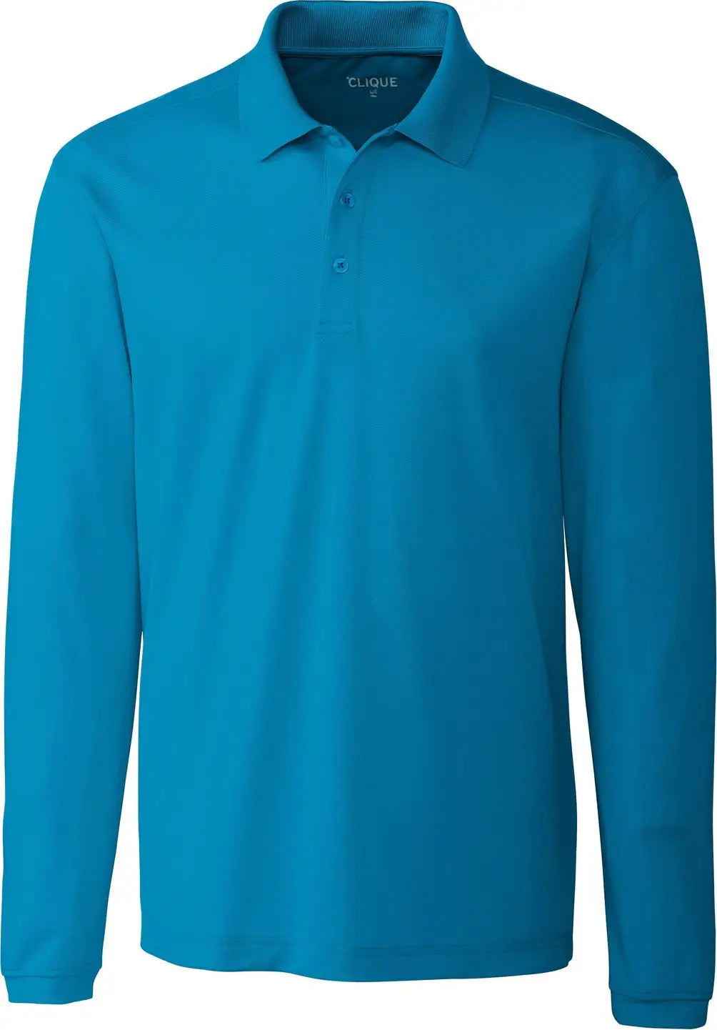 Clique Mqk00077 Spin Eco Performance Pique Long Sleeve Mens Polo - Ocean Blue - Adult s