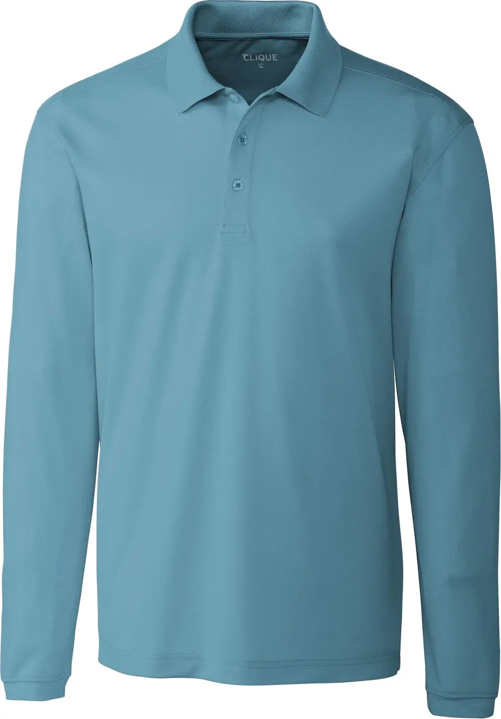 Clique Mqk00077 Spin Eco Performance Pique Long Sleeve Mens Polo - Dusty Blue - Adult s