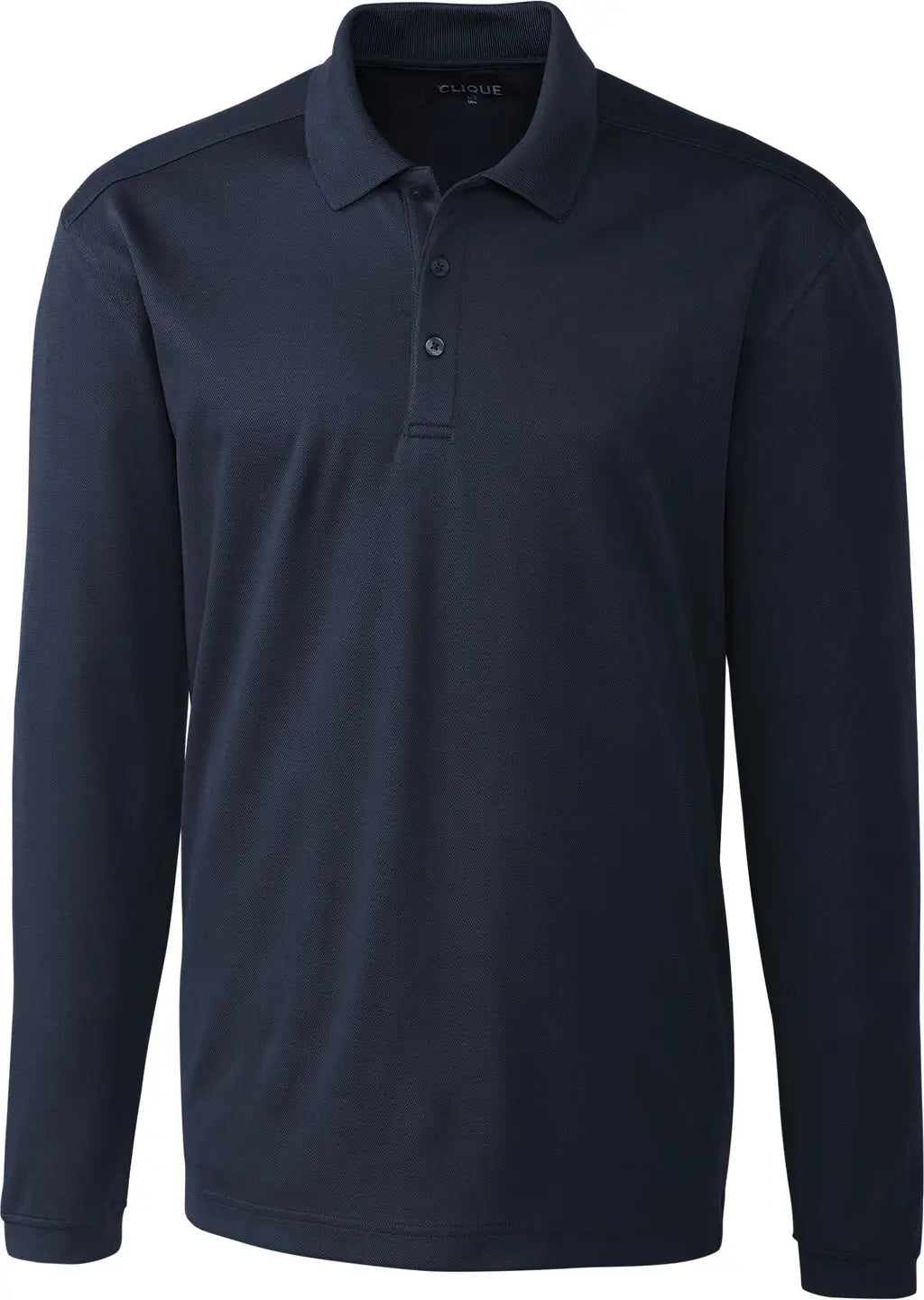 Clique Mqk00077 Spin Eco Performance Pique Long Sleeve Mens Polo - Dark Navy - Adult s