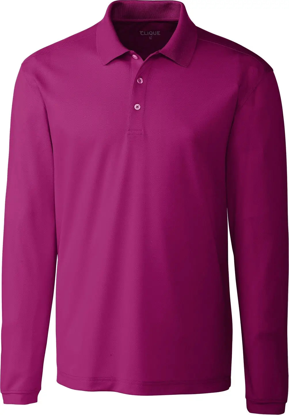 Clique Mqk00077 Spin Eco Performance Pique Long Sleeve Mens Polo - Gala Pink - Adult s