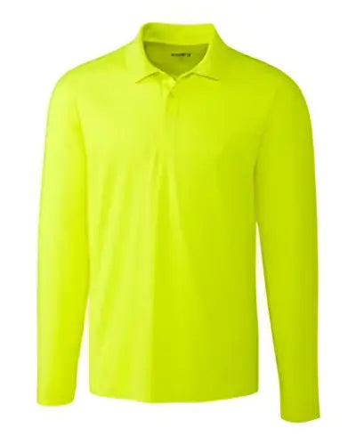 Clique Mqk00077 Spin Eco Performance Pique Long Sleeve Mens Polo - Hi-vis Yellow