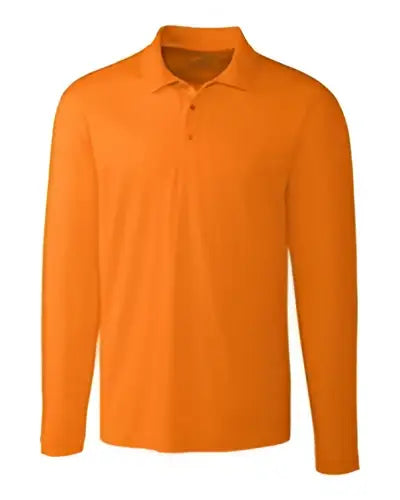 Clique Mqk00077 Spin Eco Performance Pique Long Sleeve Mens Polo - Hi-vis Orange